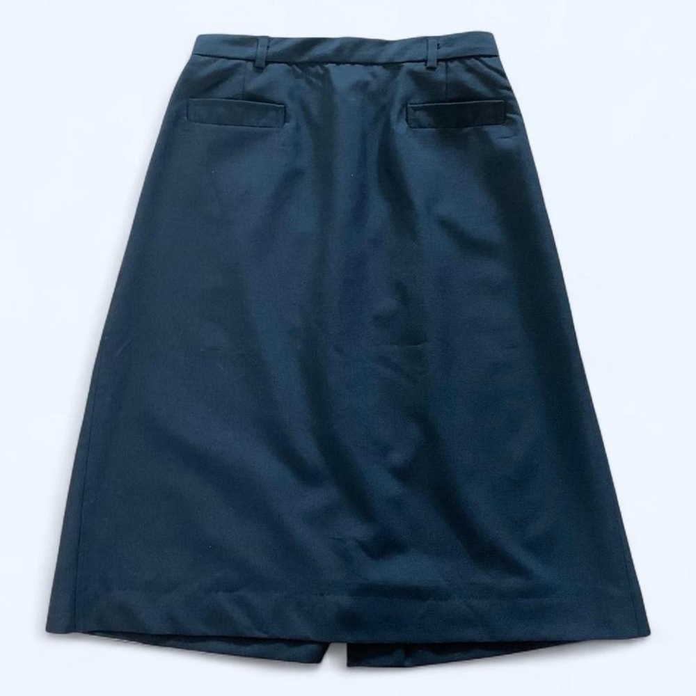 1980s Vintage US Navy Service Dress Blue Skirt with pockets